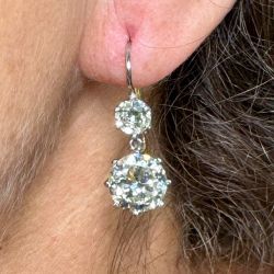 Platinum & 18K Yellow Gold 7.40 Ct. Diamond Earrings
