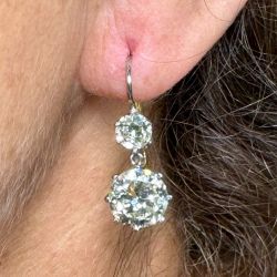 18K Yellow Gold & Platinum 5.25 Ct. Diamond Earrings
