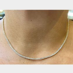 14K Yellow Gold 6.20 Ct. Diamond Tennis Necklace
