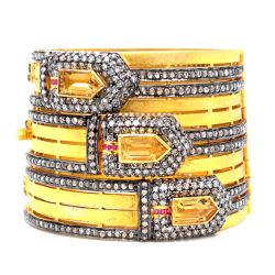 Silver Gold Plated 11.00 Ct. Diamond Bracelet
