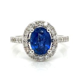 18K White Gold 2.64 Ct. Sapphire & Diamond Ring
