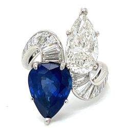 Platinum AGL Certified Ceylon Sapphire & Diamond Ring
