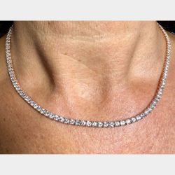 14K Rose Gold 10.40 Ct. Diamond Tennis Necklace
