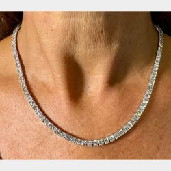 14K White Gold 23.25 Ct. Diamond Tennis Necklace

