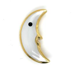 TIFFANY & CO. 18K Yellow Gold Meter of Pearl Moon Brooch
