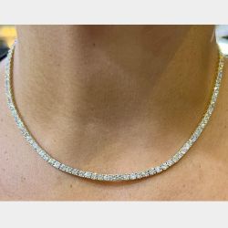 14K Yellow Gold 14.80 Ct. Diamond Tennis Necklace
