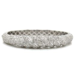 18K White Gold 12.00 Ct. Diamond Bangle
