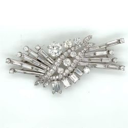 1950’s Platinum GIA Certified Diamond Brooch
