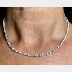 14K White Gold 6.00 Ct. Diamond Tennis Necklace
