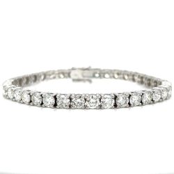 14K White Gold 19.00 Ct. Diamond Tennis Bracelet
