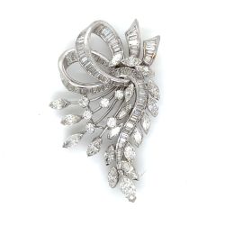 Art Deco Platinum 7.50 Ct. Diamond Brooch
