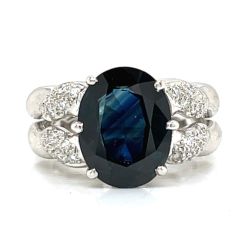 Platinum 5.30 Ct. Sapphire & Diamond Ring
