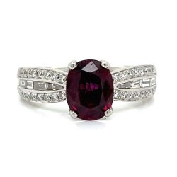 Platinum 2.00 Ct. Ruby & Diamond Ring
