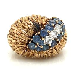 1960’s 18K Yellow Gold Sapphire & Diamond Ring

