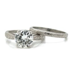 Platinum GIA Certified 1.95 Ct. Diamond Ring Set

