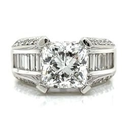 Platinum GIA Certified 3.05 Ct. Princess-cut Diamond Ring
