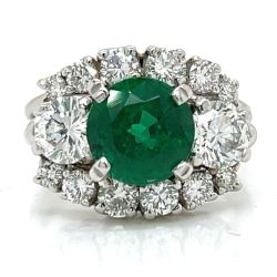 Platinum 2.02 Ct. Emerald & Diamond Ring
