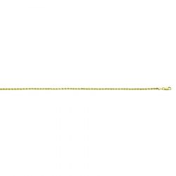 18" 14k Yellow Gold Diamond Cut Rope 2.1mm Chain