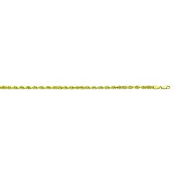 22" 14k Yellow Gold Diamond Cut Rope 4.1mm Chain