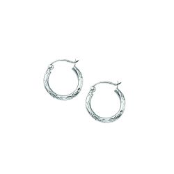 14k White Gold Hoop Earrings
