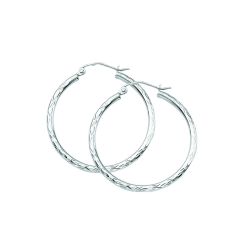 14k White Gold Hoop Earrings