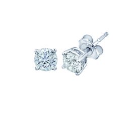 Diamond Round Solitaire Earrings