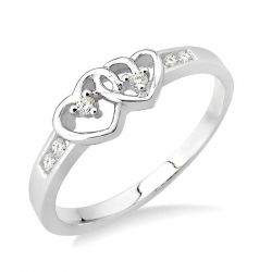 Twin Heart Shape Light Weight Diamond Ring