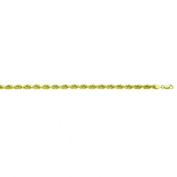 10k Yellow Gold Diamond Cut Rope Bracelet End