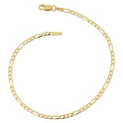 10k Yellow Gold 2.3mm Figaro Anklet