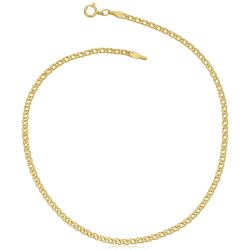 10k Yellow Gold 2 mm Weave Curb Chain Necklace