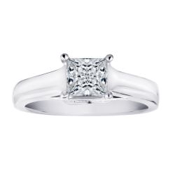 Diamond Princess Cut Wide Shank Solitaire Ring 