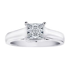Diamond Princess Cut Wide Shank Solitaire Ring