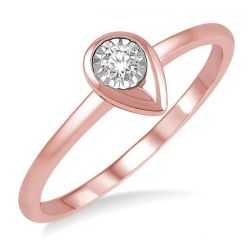 Pear Shape Light Weight Diamond Promise Ring