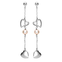 Silver Pearl Dangle Fashion Earrings
