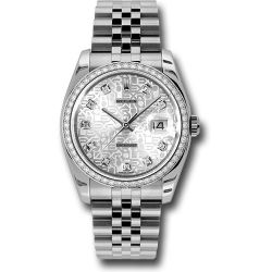  *Pre-Owned* Rolex Steel and White Gold Datejust 36 Watch - 52 Diamond Bezel - Silver Jubilee Diamond Dial - Jubilee Bracelet