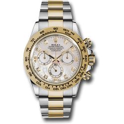  *Pre-Owned* Rolex Yellow Rolesor Cosmograph Daytona 40 Watch - Mother-Of-Pearl Diamond Dial