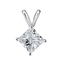 Diamond Princess Cut Solitaire Pendant
