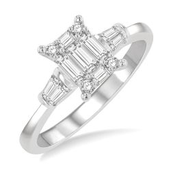 SolIsAe 14K White Gold Diamond Ring