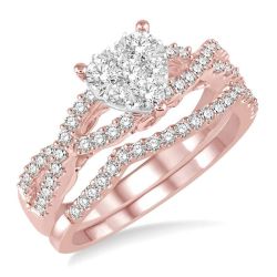 Heart Shape Shine Bright Diamond Wedding Set