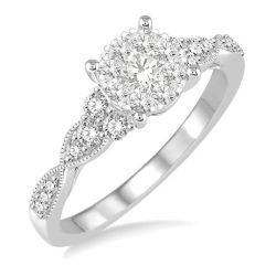 Shine Bright Monarch 14K White Gold Diamond Bridal Ring
