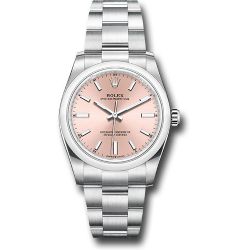  *Pre-Owned* Rolex Oyster Perpetual 34 Watch - Domed Bezel - Pink Index Dial - Oyster Bracelet