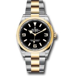  *Pre-Owned* Rolex Steel and Yellow Gold Oyster Perpetual Explorer - Black Dial - Oyster Bracelet - 2021 Release