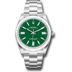  *Pre-Owned* Rolex Oyster Perpetual 41 Watch - Domed Bezel - Green Index Dial - Oyster Bracelet