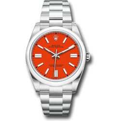  *Pre-Owned* Rolex Oyster Perpetual 41 Watch - Domed Bezel - Coral Red Index Dial - Oyster Bracelet
