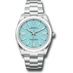  *Pre-Owned* Rolex Oyster Perpetual 41 Watch - Domed Bezel - Turquoise Blue Index Dial - Oyster Bracelet