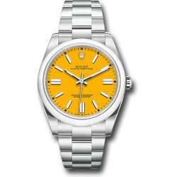  *Pre-Owned* Rolex Oyster Perpetual 41 Watch - Domed Bezel - Yellow Index Dial - Oyster Bracelet