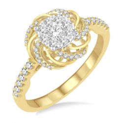 Flower Shape Shine Bright Bridal Diamond Engagement Ring