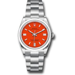  *Pre-Owned* Rolex Oyster Perpetual 36 Watch - Domed Bezel - Coral Red Index Dial - Oyster Bracelet