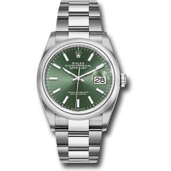  *Pre-Owned* Rolex Oystersteel Datejust 36 Watch - Domed Bezel - Mint Green Index Dial - Oyster Bracelet