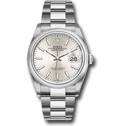  *Pre-Owned* Rolex Steel Datejust 36 Watch - Domed Bezel - Silver Index Dial - Oyster Bracelet